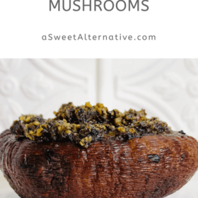 Mushrooms on a white counter against a white background.