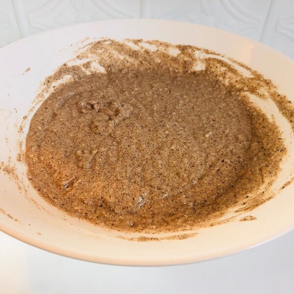 A large mixing bowl filled with batter.