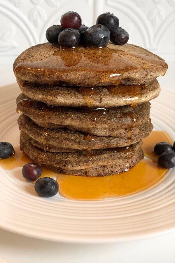 Pancakes on a plate.