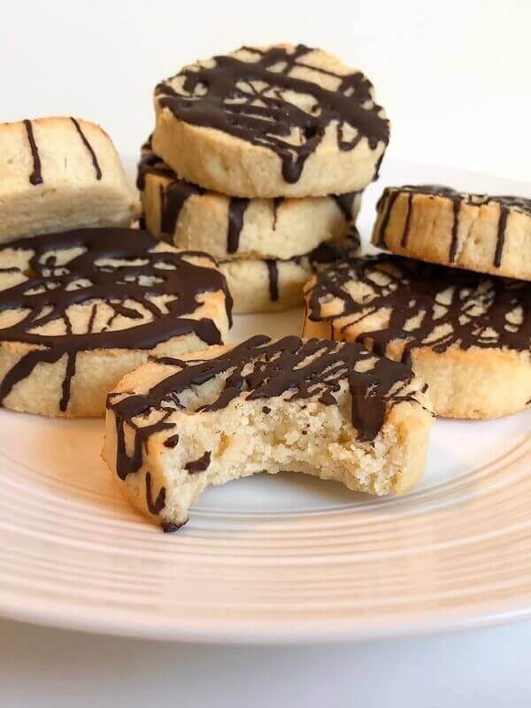 Cookies arranged on a plate.