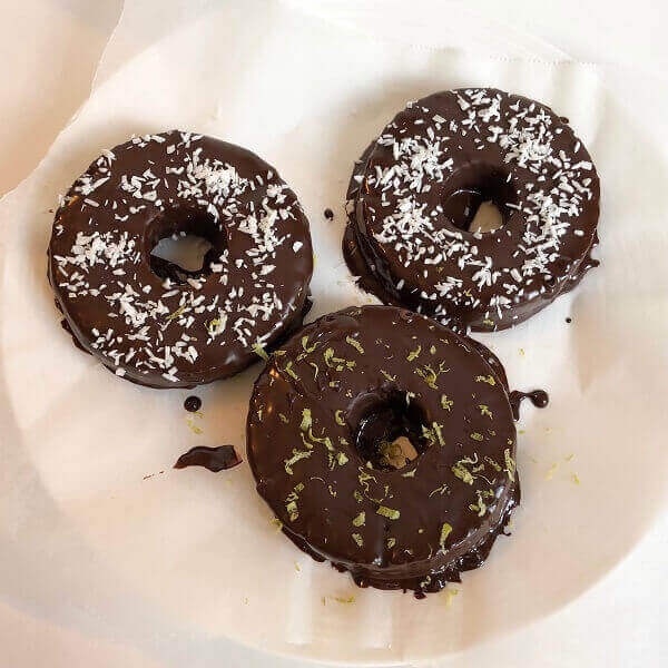 Pineapple rings coated in chocolate.