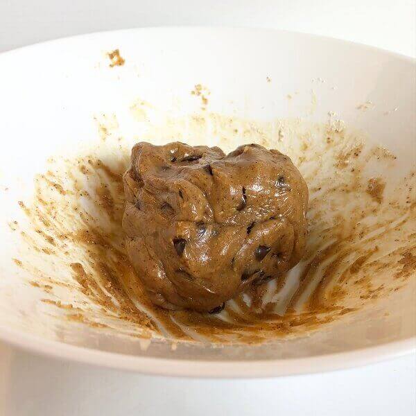 Cookie dough in a bowl.