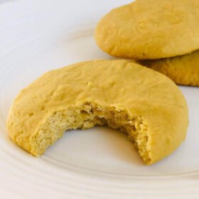 A cookie with a bit taken out.