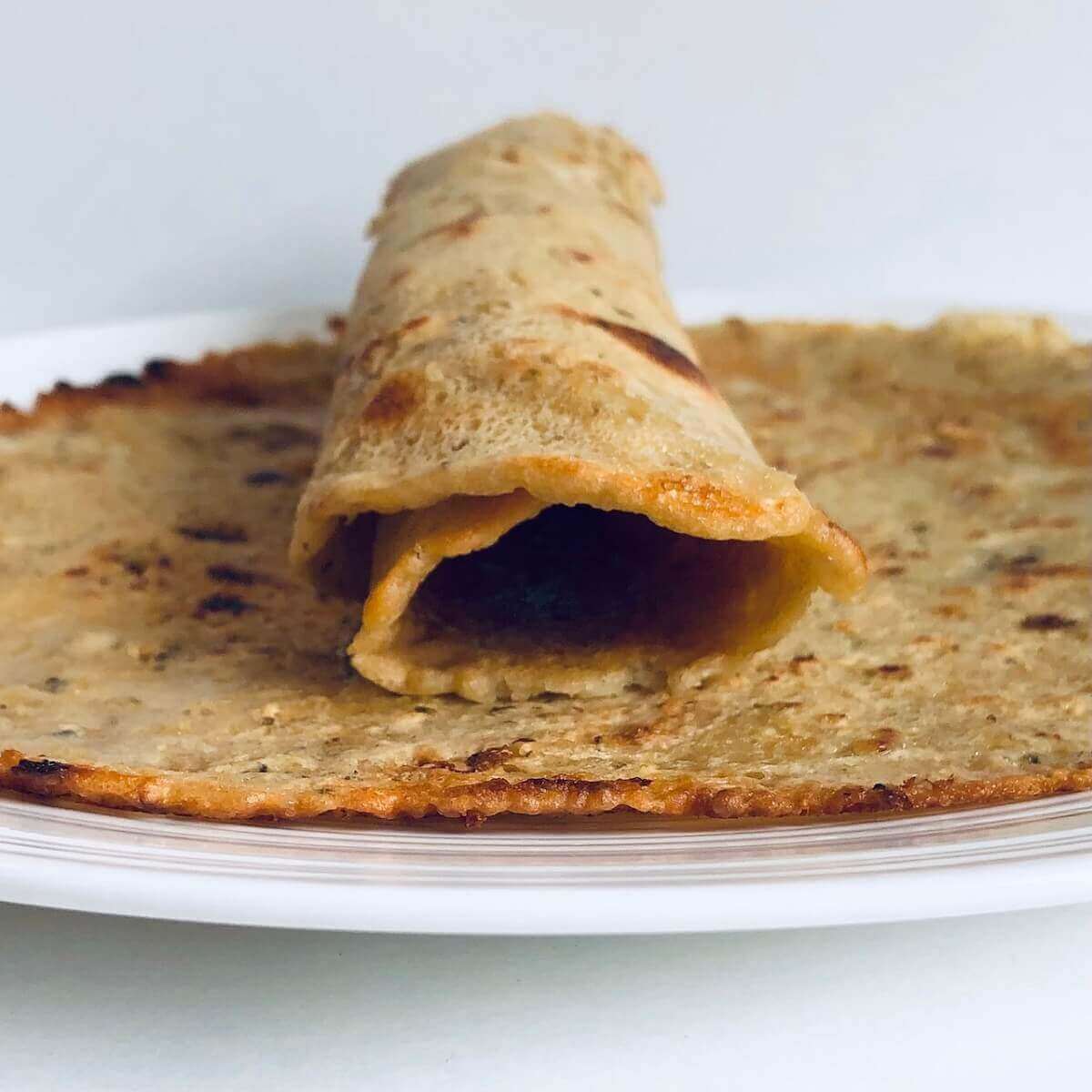Two wraps on a plate.