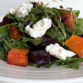 Beet salad on a plate.