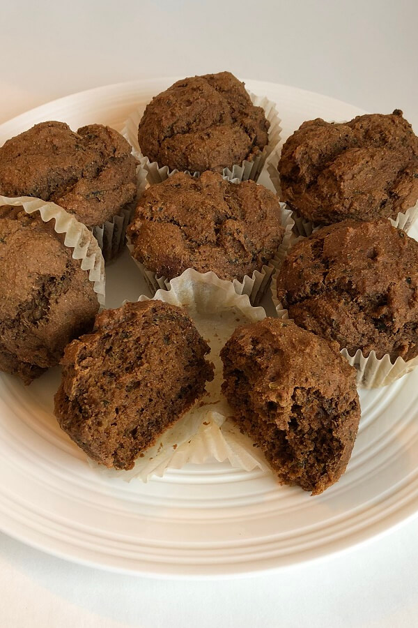 Vegetable muffins displayed on a white plate.