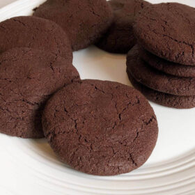 Nine cookies on a plate.