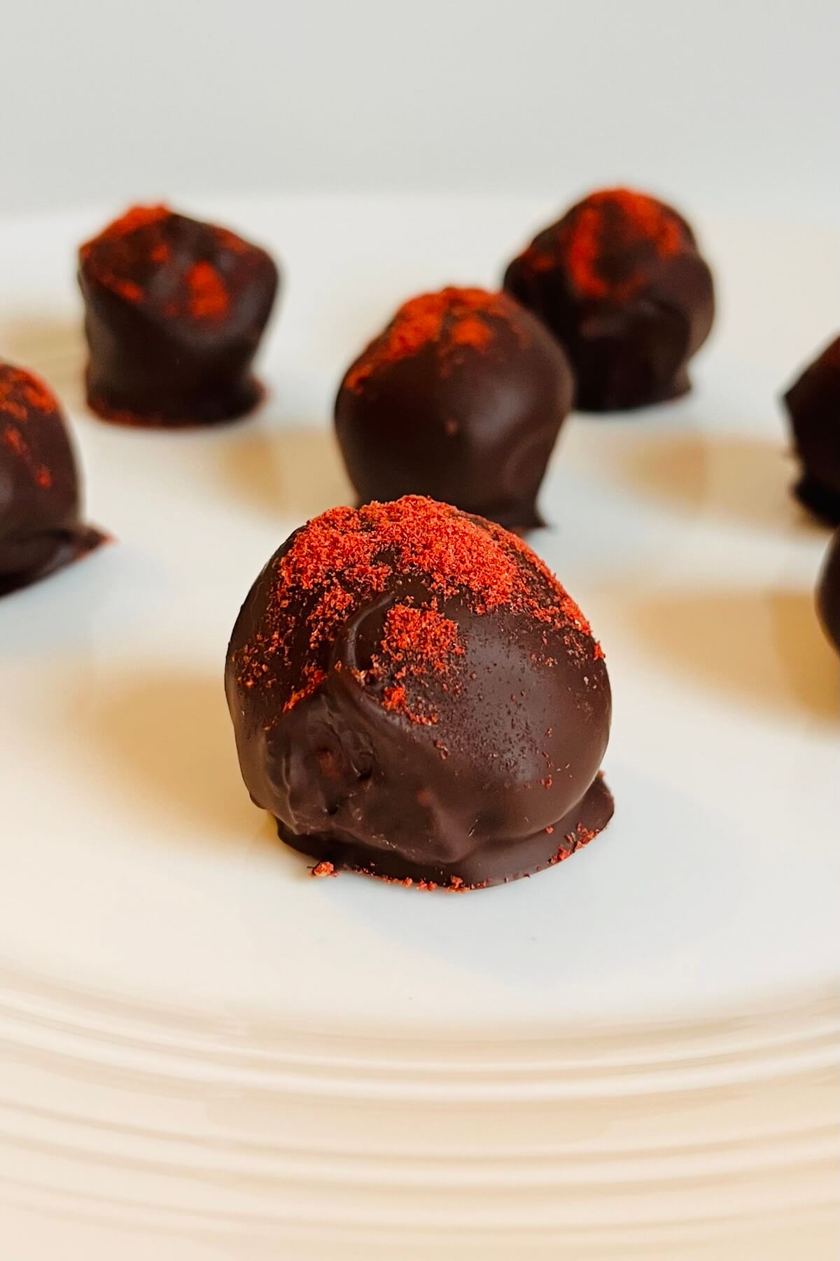 Truffles on a white plate.