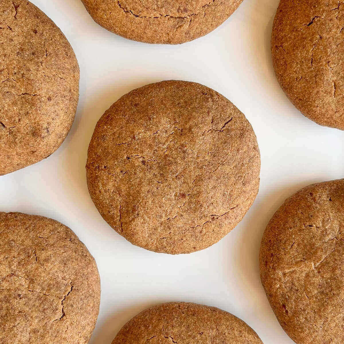 Cookies on a white plate.