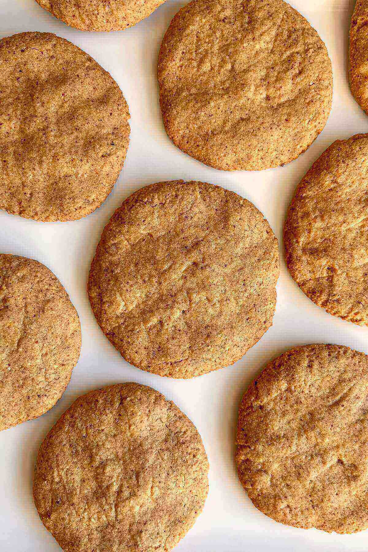 Corn cookies on a white platter.