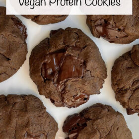 Protein cookies on a white plate.