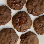 Vegan protein cookies on a white plate.