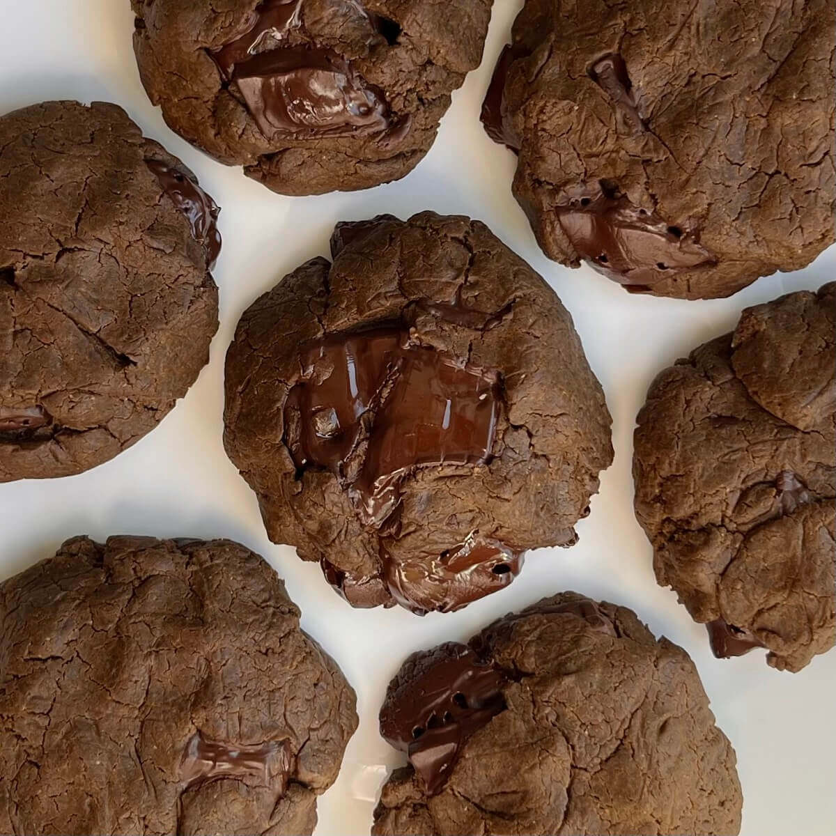 Vegan protein cookies on a white plate.