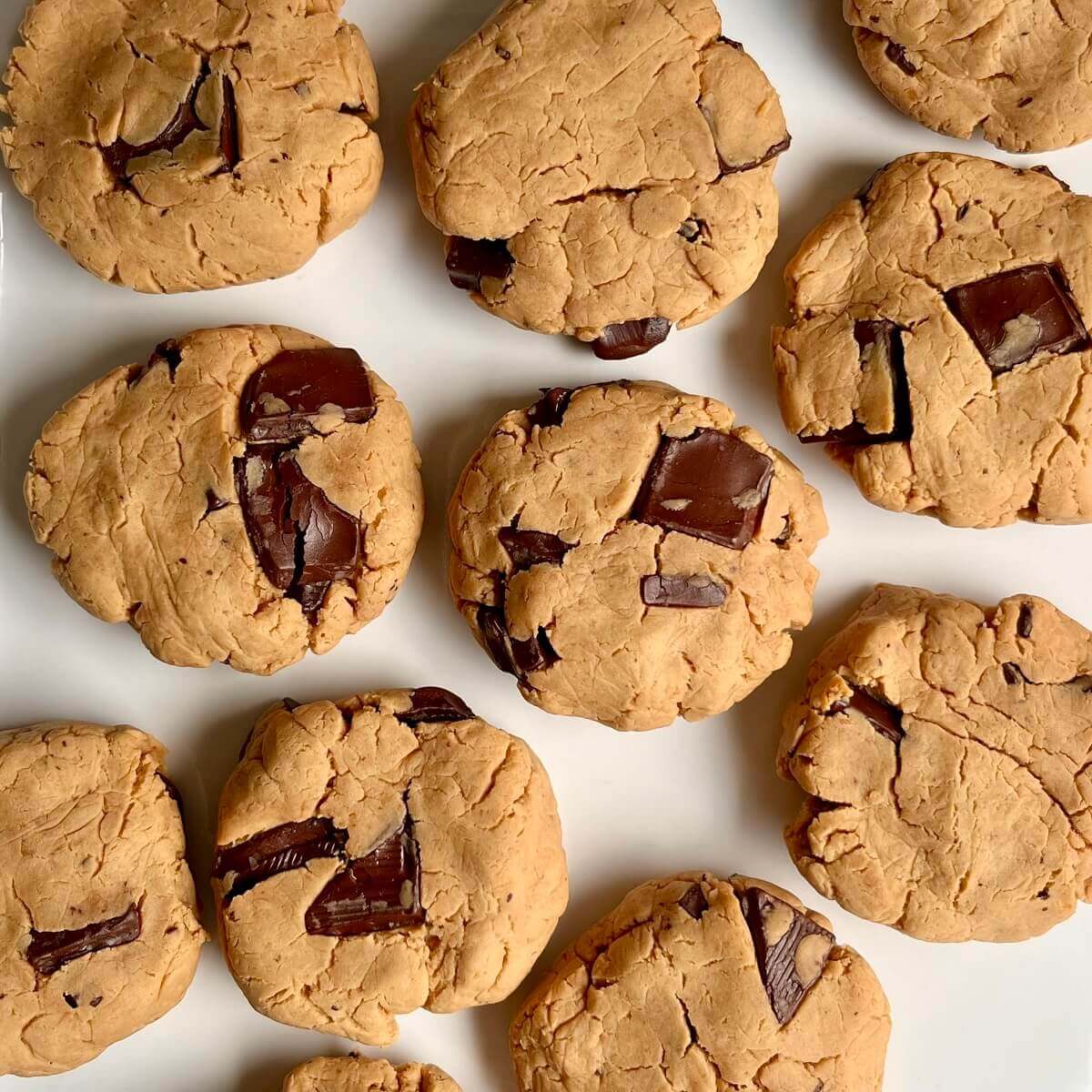 Pea protein cookies on a white plate.