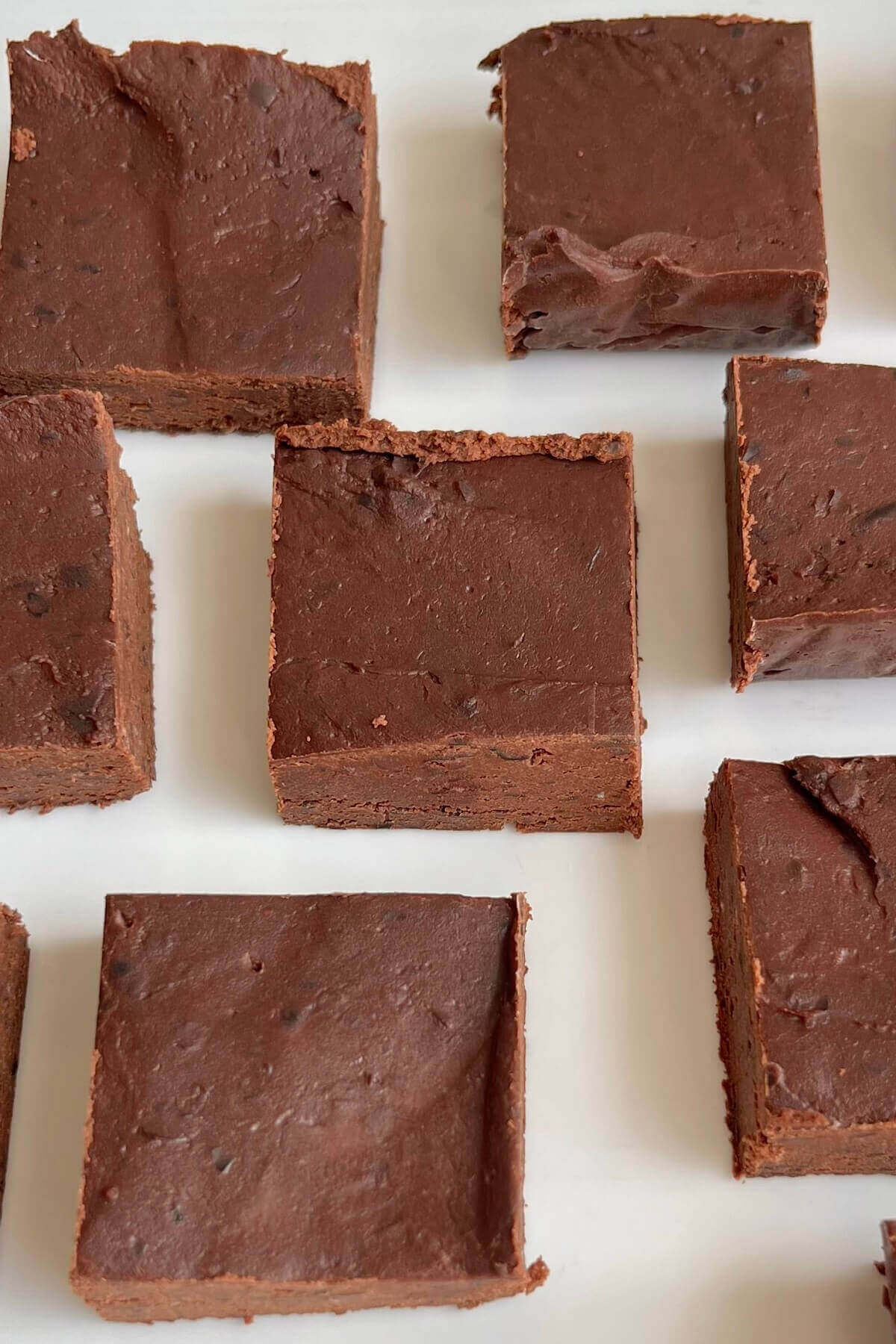 Squares of chocolate fudge made with black beans.