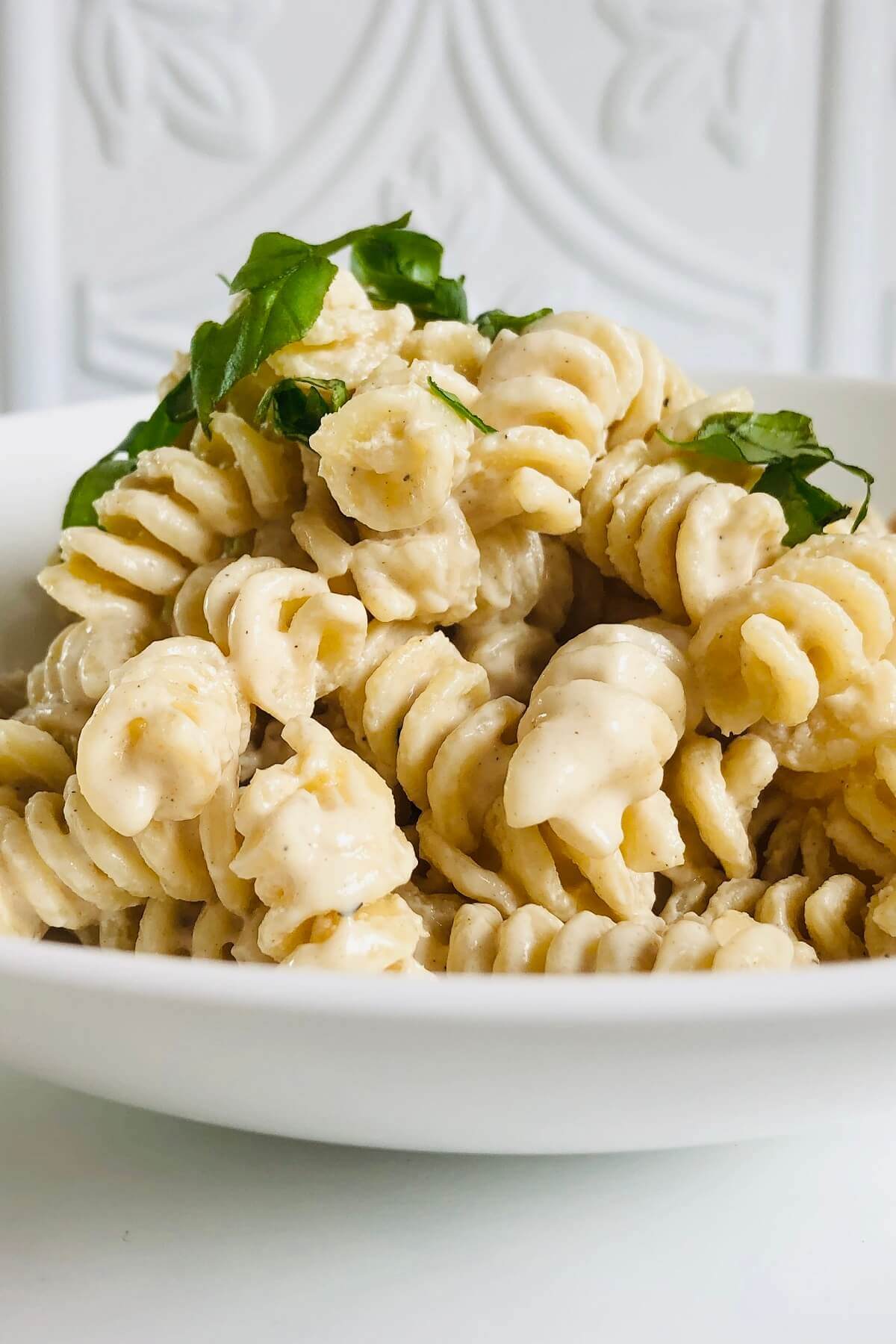 Pasta in a creamy sauce.