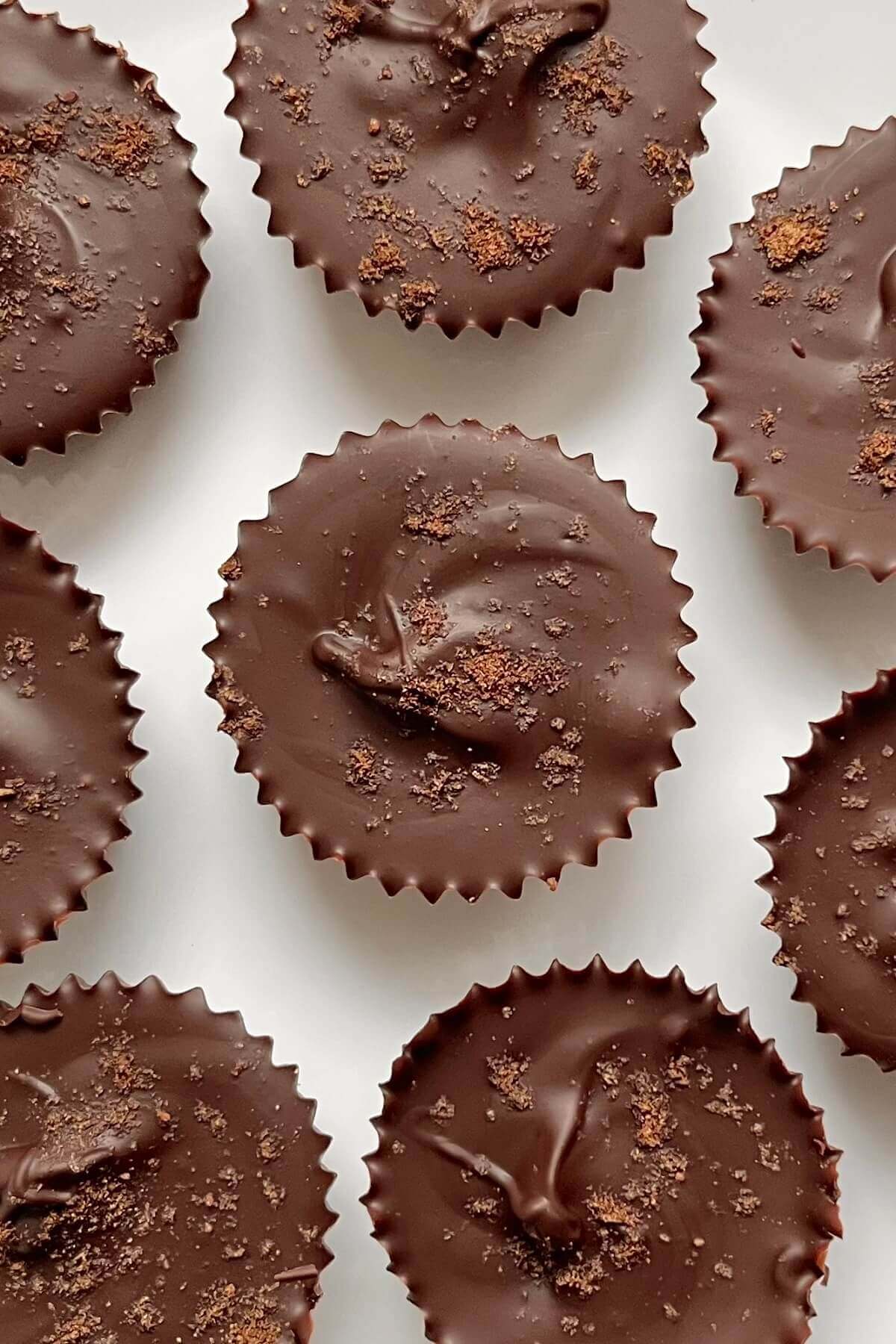 Gingerbread truffles on a white plate.