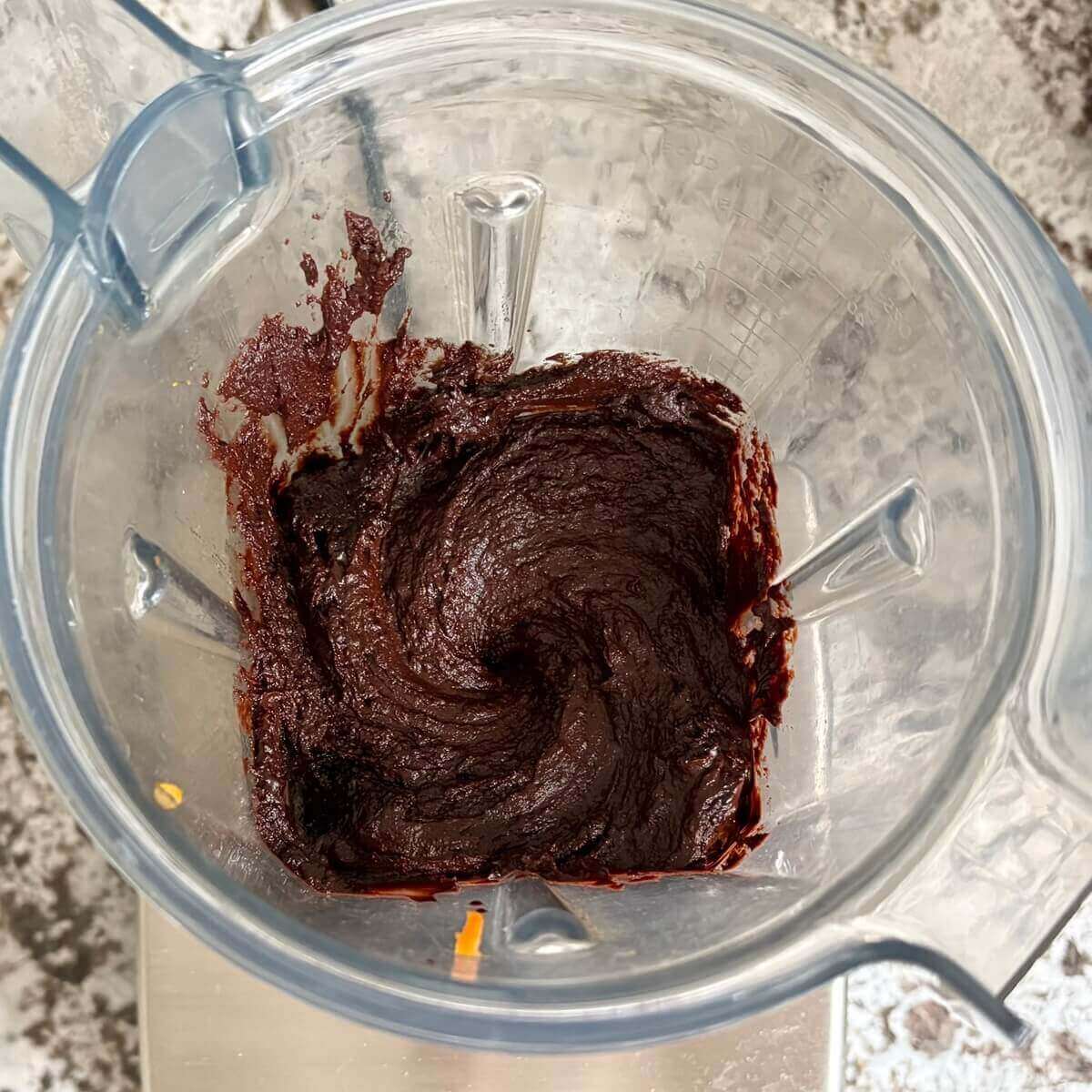 Fudge batter in a blender.