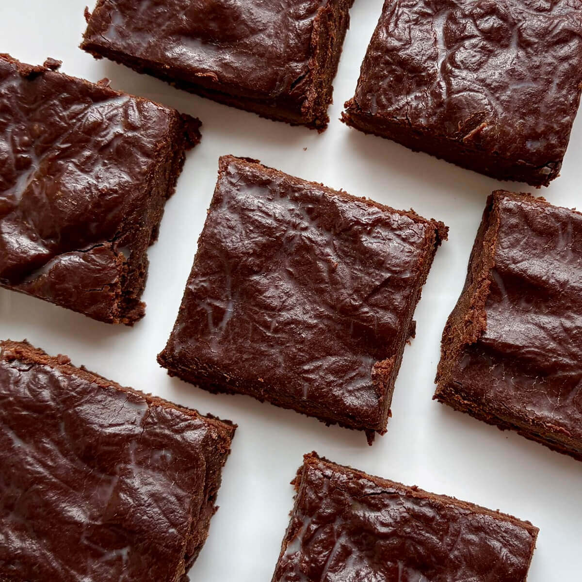 No-bake peanut butter brownies on a white plate.