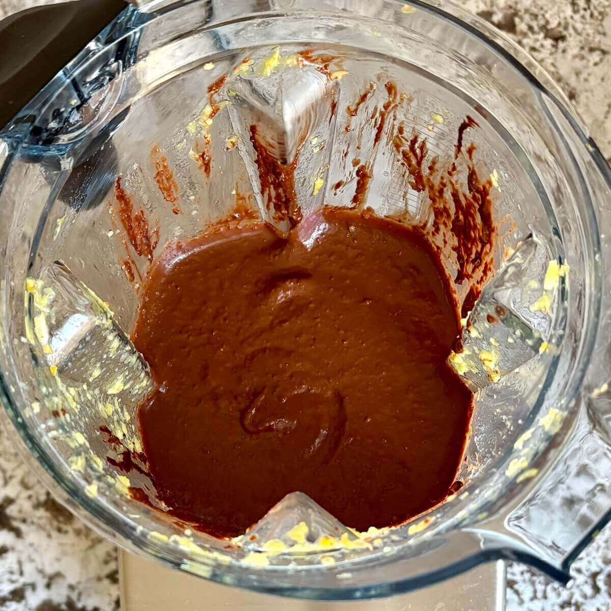 Orange mousse in a blender.