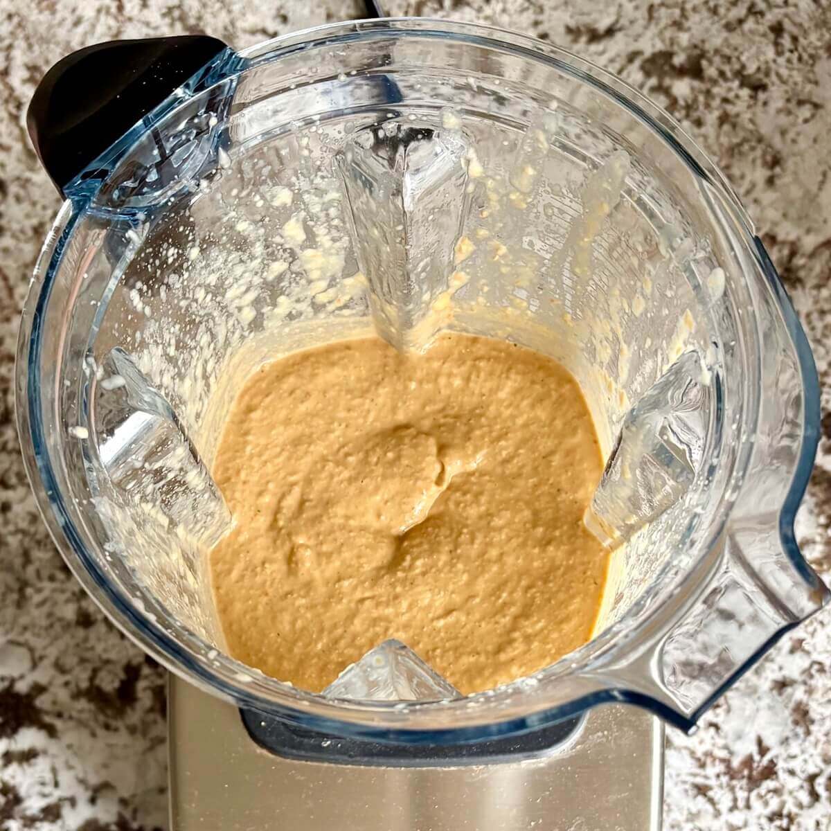 Lentil sauce blended in a blender.