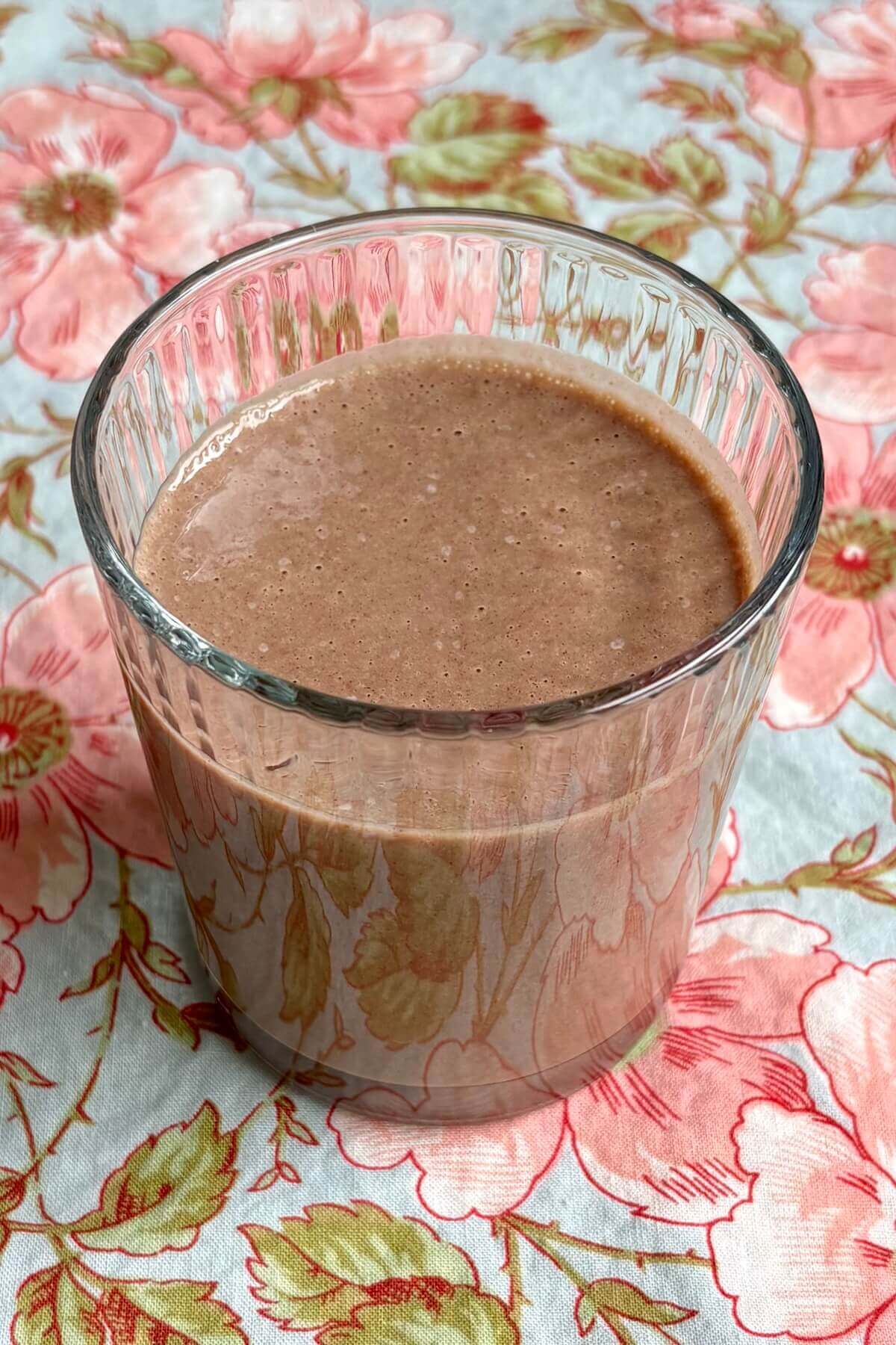 A lentil shake in a glass.