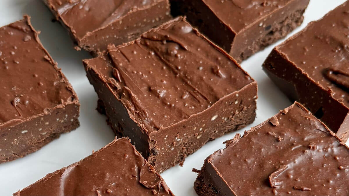 Monk fruit-sweetened dessert squares on a plate.