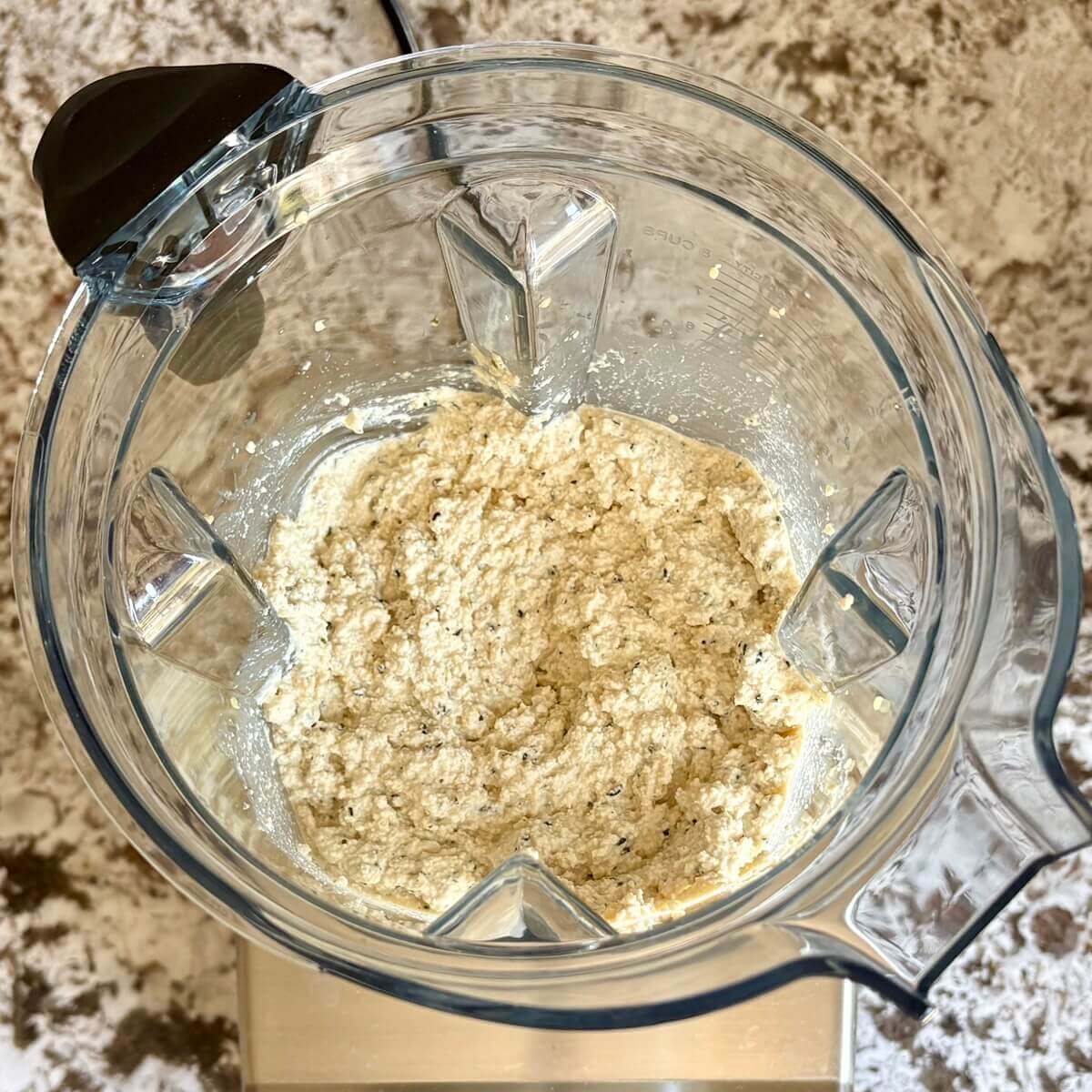 Tofu ricotta in a blender.