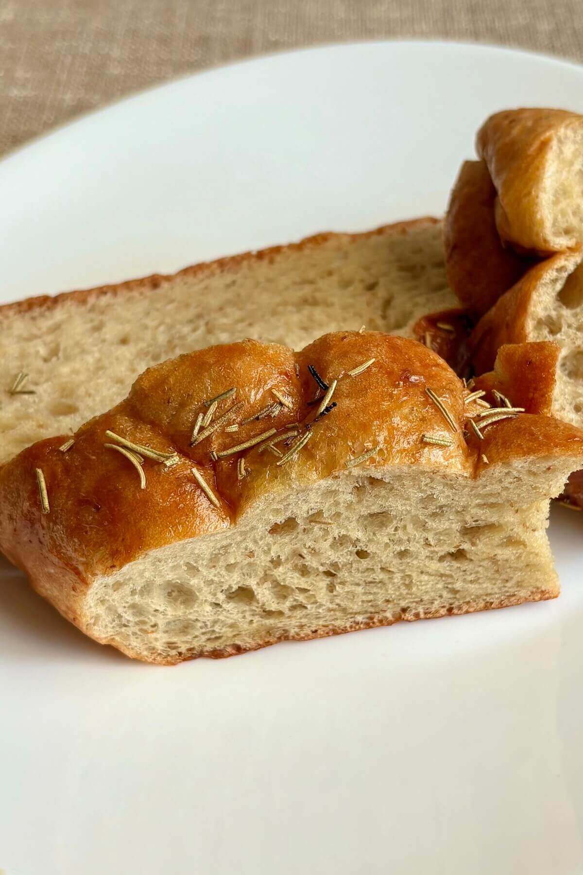 Seitan protein bread slices on a plate.