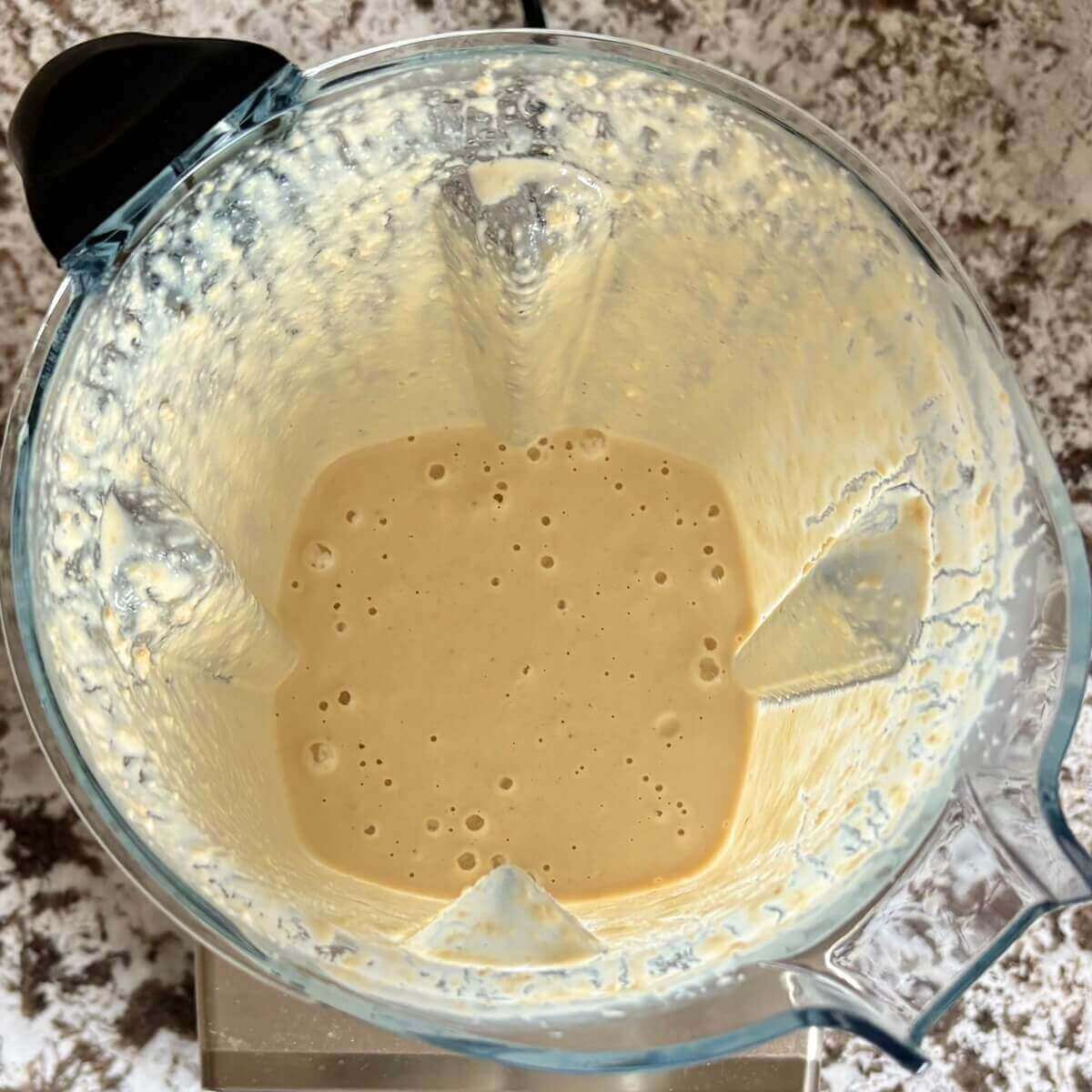 Cashew popsicle batter in a blender.