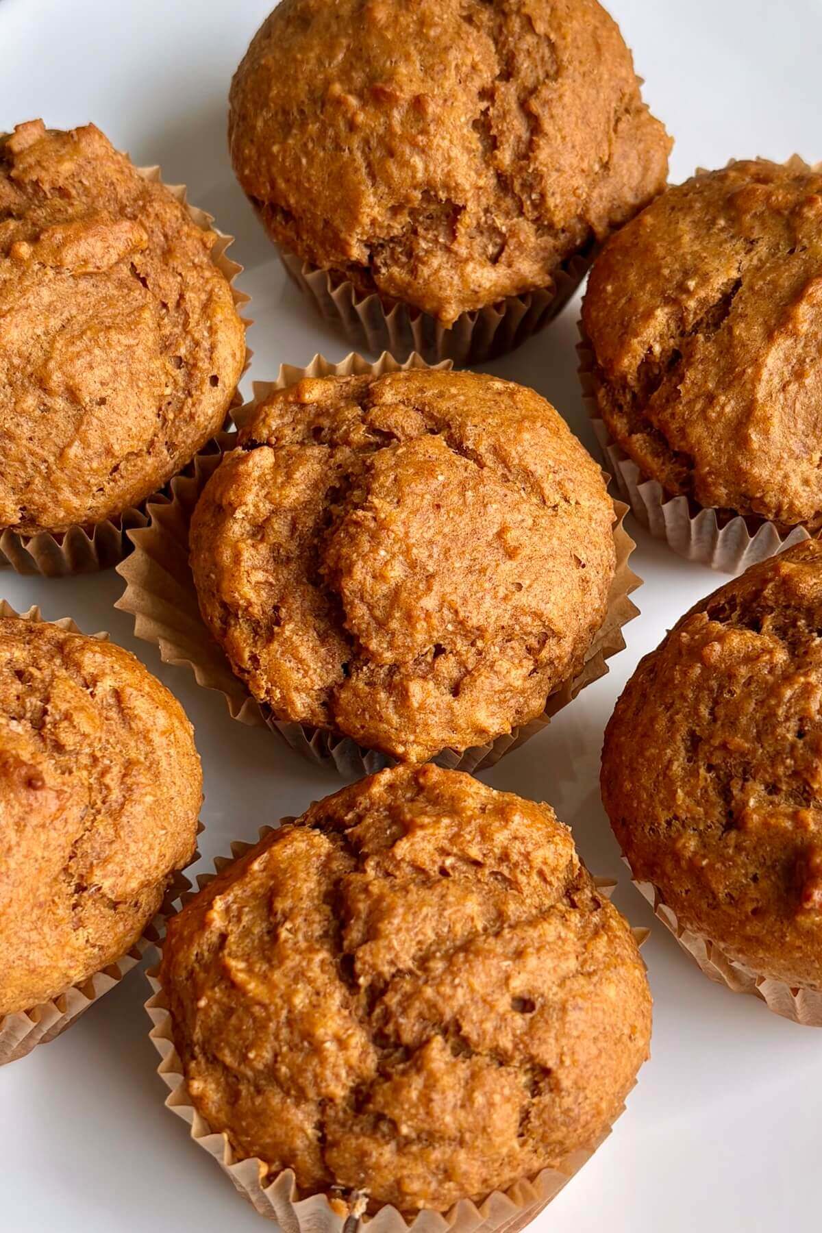 Vegan pumpkin muffins on a plate.